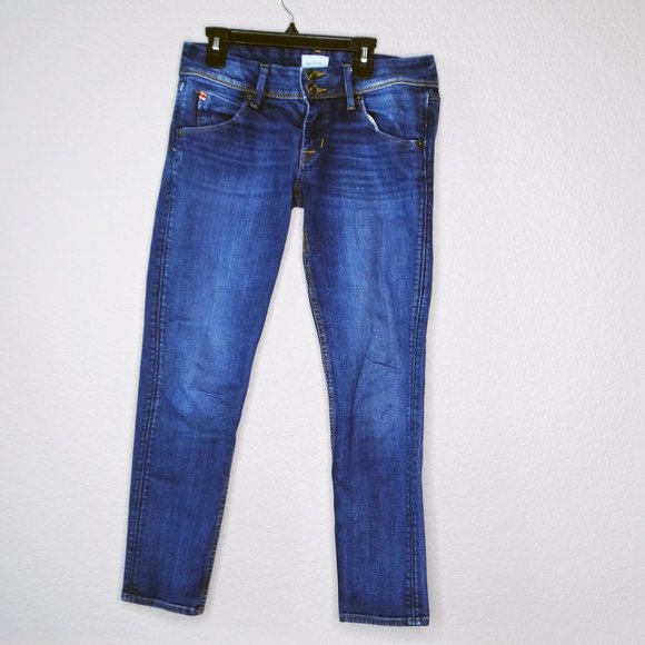 Hudson Collin Skinny Cropped Jeans with Flap Pocket Size 26 Denim - Picture 1 of 10